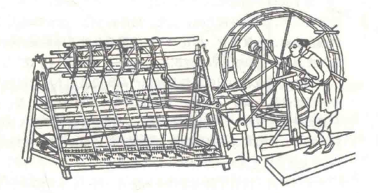 清代大纺车(图自周启澄,赵丰,包铭新主编《中国纺织通史)