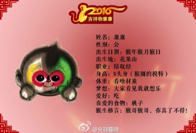 春晚吉祥物公布网友嫌丑 韩美林：那只3D泼猴与我无关