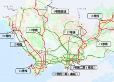 深圳拟建11条地铁 其中6号线北接东莞 14号线直通惠州