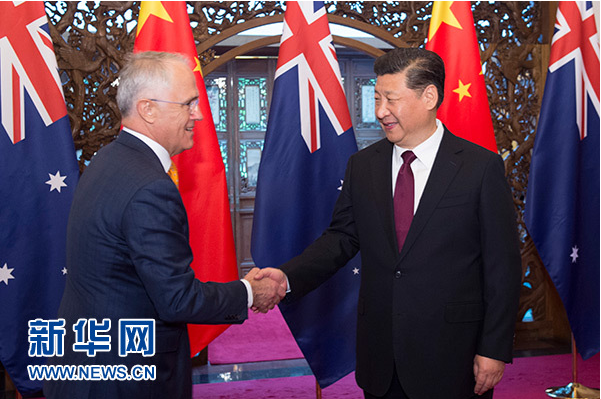 习近平会见澳大利亚总理特恩布尔