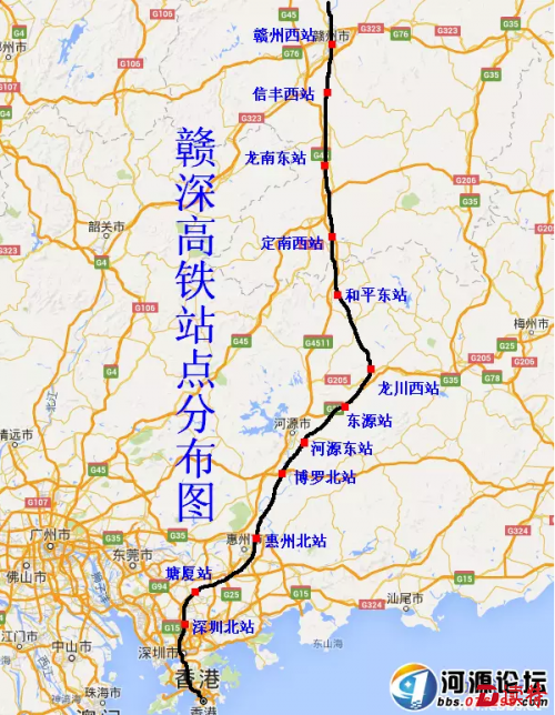 赣深高铁详细线路图图片