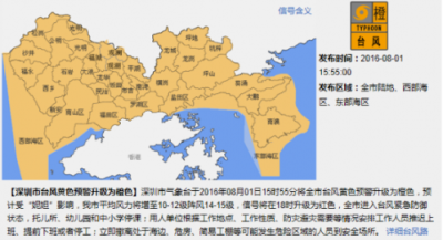 深圳市台风预警升级！托儿所、幼儿园和中小学停课