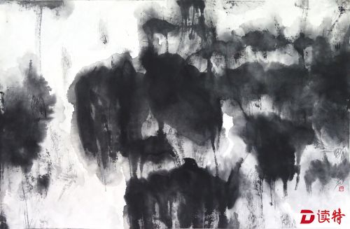 董小明　墨荷写生1  纸本水墨　46x69cm　2015