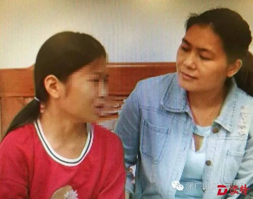 刘警官多次沟通后，小彩妮的妈妈曾女士决定与彩妮的奶奶一同赶往河源确认彩妮是否真的是自己的孩子，在经过数小时的车程后，终于赶到了和平县公安局，在见到彩妮的一瞬间，曾女士的眼睛就红了，但感人的时间却一点都不长，曾女士立刻开始指责小彩妮，口中说你怎么又跑了！记者随后咨询曾女士，为什么对彩妮说她又走了。增女士说小彩妮太调皮了，很喜欢夜里跑出去，我们老找不到她，特别担心。
