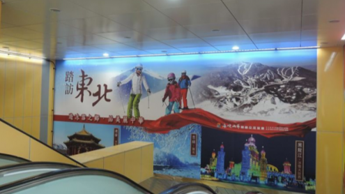 台北街头现“中华美景”大漠驼队、东北雪景