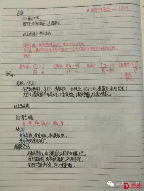深外初一1班陈昱霖的历史笔记