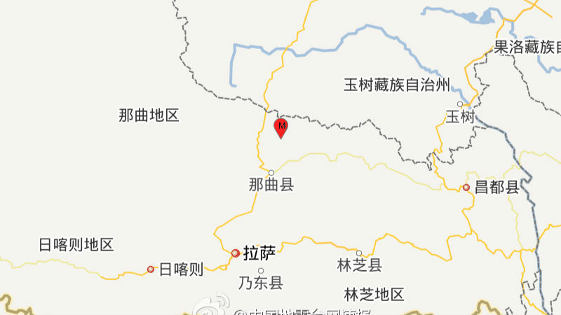 西藏那曲发生5.1级地震 震源深度5千米