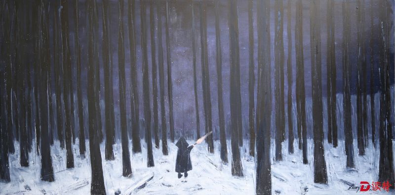 《那晚的星空》，布上油画，240x120cm ，薛扬，2016年