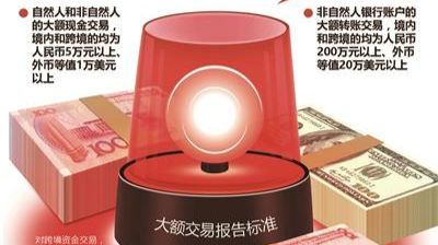 央行：大额现金交易超过5万要报告
