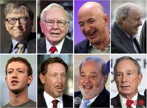 根据了乐施会报告，全球最富有的八个人