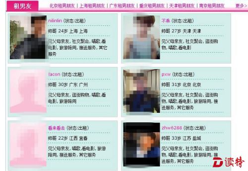 图为某租友网站的出租信息