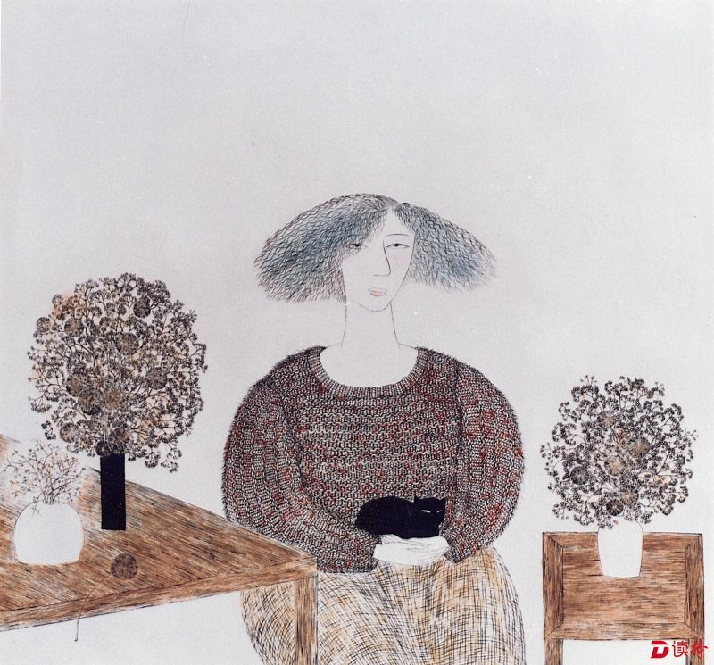 插花 连国清、张建梅 50×52cm 版画 1994年