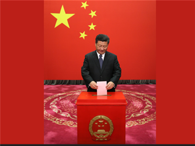 习近平参加北京市区人大代表换届选举投票