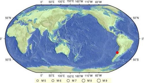 智利中部沿岸近海发生6.9级地震 震源深度10公里