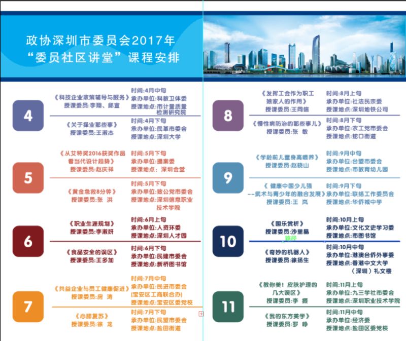 今年“委员社区讲堂”16场活动！看看哪场你想听