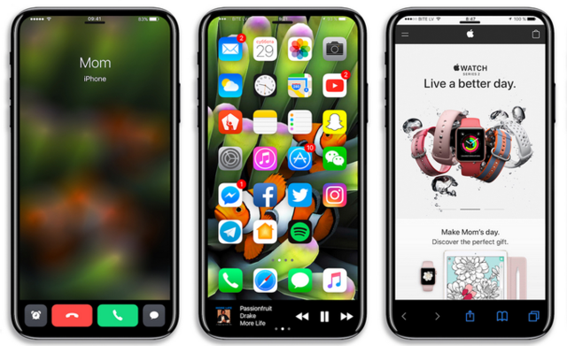 最新iPhone 8渲染图曝光，正面采用全屏幕设计