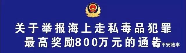 陆丰严打涉毒犯罪 举报海上走私毒品最高奖励800万元