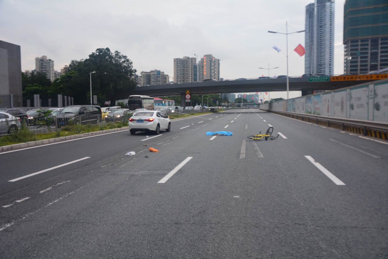骑共享单车横穿滨海大道 花甲老太被撞身亡