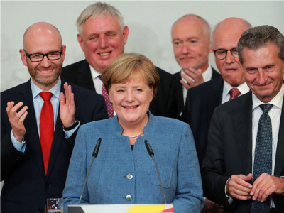默克尔领导的联盟党获得德国联邦议院选举最多选票