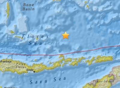 印尼东部班达海发生6.6级地震 震源深度549公里