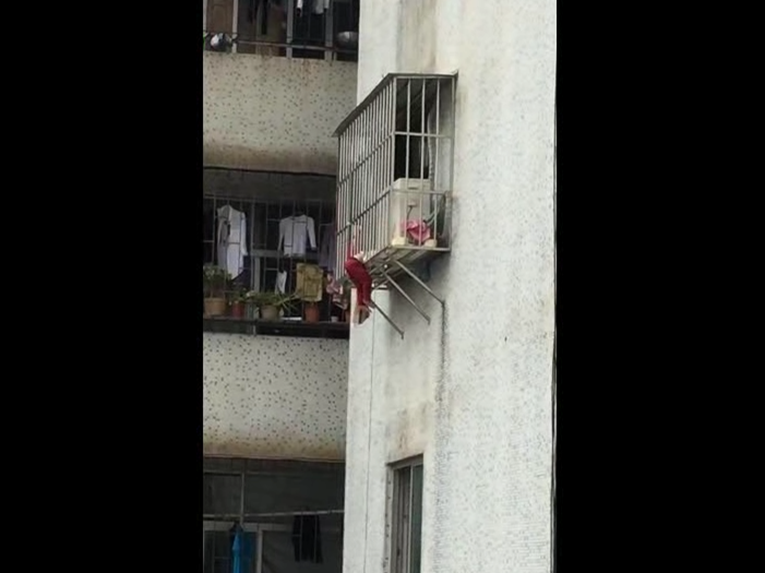 惊险！妈妈出门买东西，2岁女儿睡醒后爬上7楼阳台……