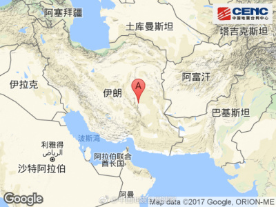 伊朗中北部附近发生6.1级地震