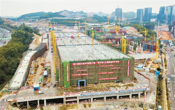凉帽山车辆基地主体结构封顶