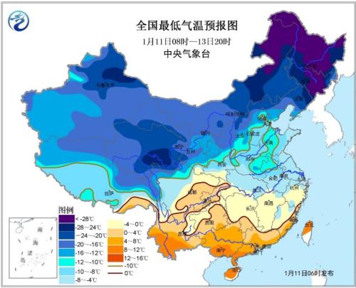 寒潮黄色预警继续发布 黄淮中西部等地降温4～6℃