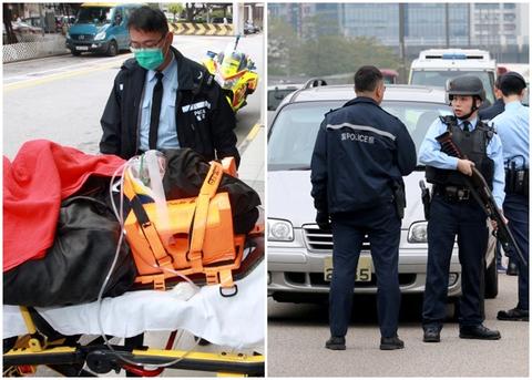 香港街头数人持刀抢运钞车 40分钟后遭警车拦截
