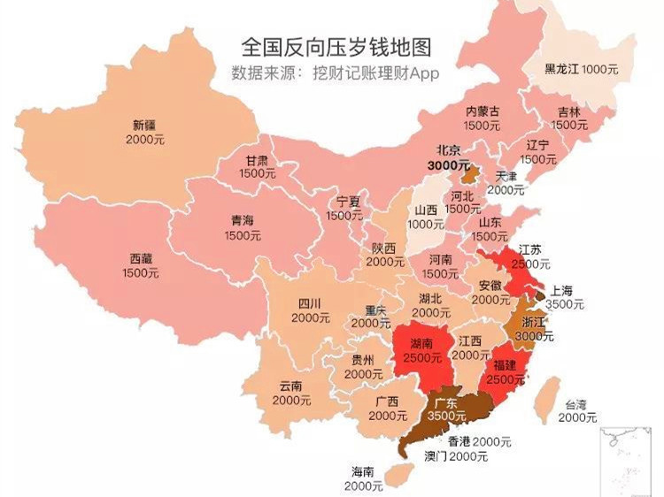 春节孝敬长辈红包地图出炉，广东人终于“扳回一局”