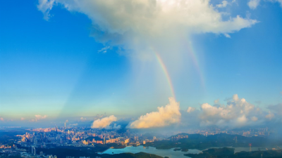今天清晨，深圳天空惊现一条彩虹！你看到了吗?