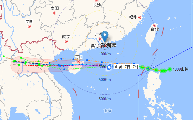 台风山神来了！明天早上在琼粤沿海登陆，深圳或有9级大风
