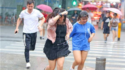 明后天深圳有大雨局部暴雨，台风白色预警信号正在生效中