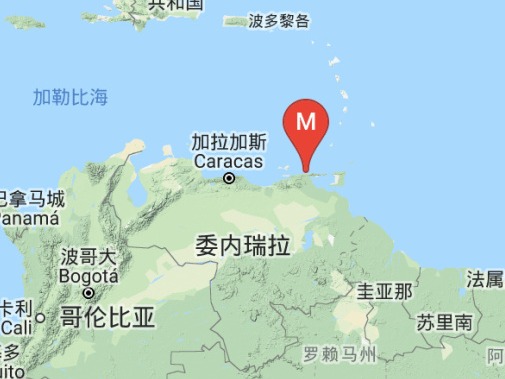 委内瑞拉沿岸近海附近发生7.3级左右地震