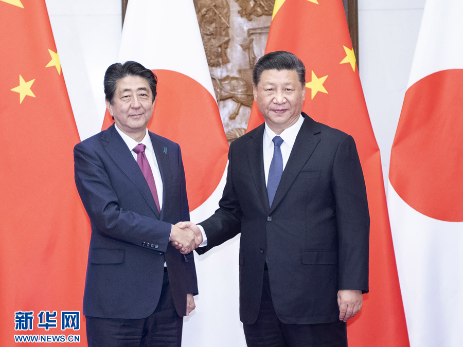 习近平会见日本首相安倍晋三