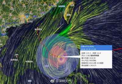 台风白色预警！ “玉兔”将深圳给沿海和高地带来大风