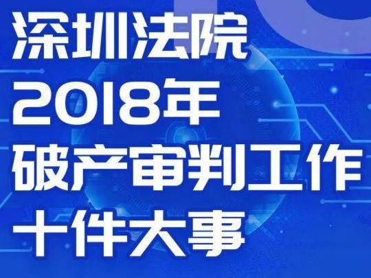 一文带你读懂深圳中院2018年破产审判工作十件大事