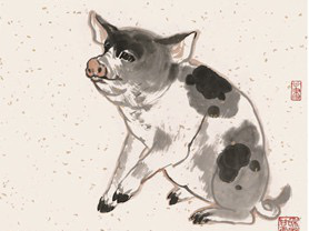 看展 | 金猪拱福！“逐——陈湘波己亥生肖猪作品展”亮相本色空间