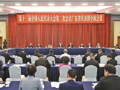 广东代表团举行全体会议审议《外商投资法（草案）》