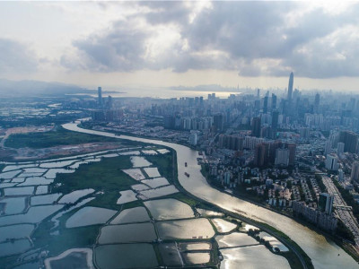 航拍深圳河｜水质连续达到地表水Ⅴ类标准，为30多年来最佳