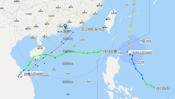 今年第14号台风“剑鱼”生成，预计未来一周深圳有持续性强降雨