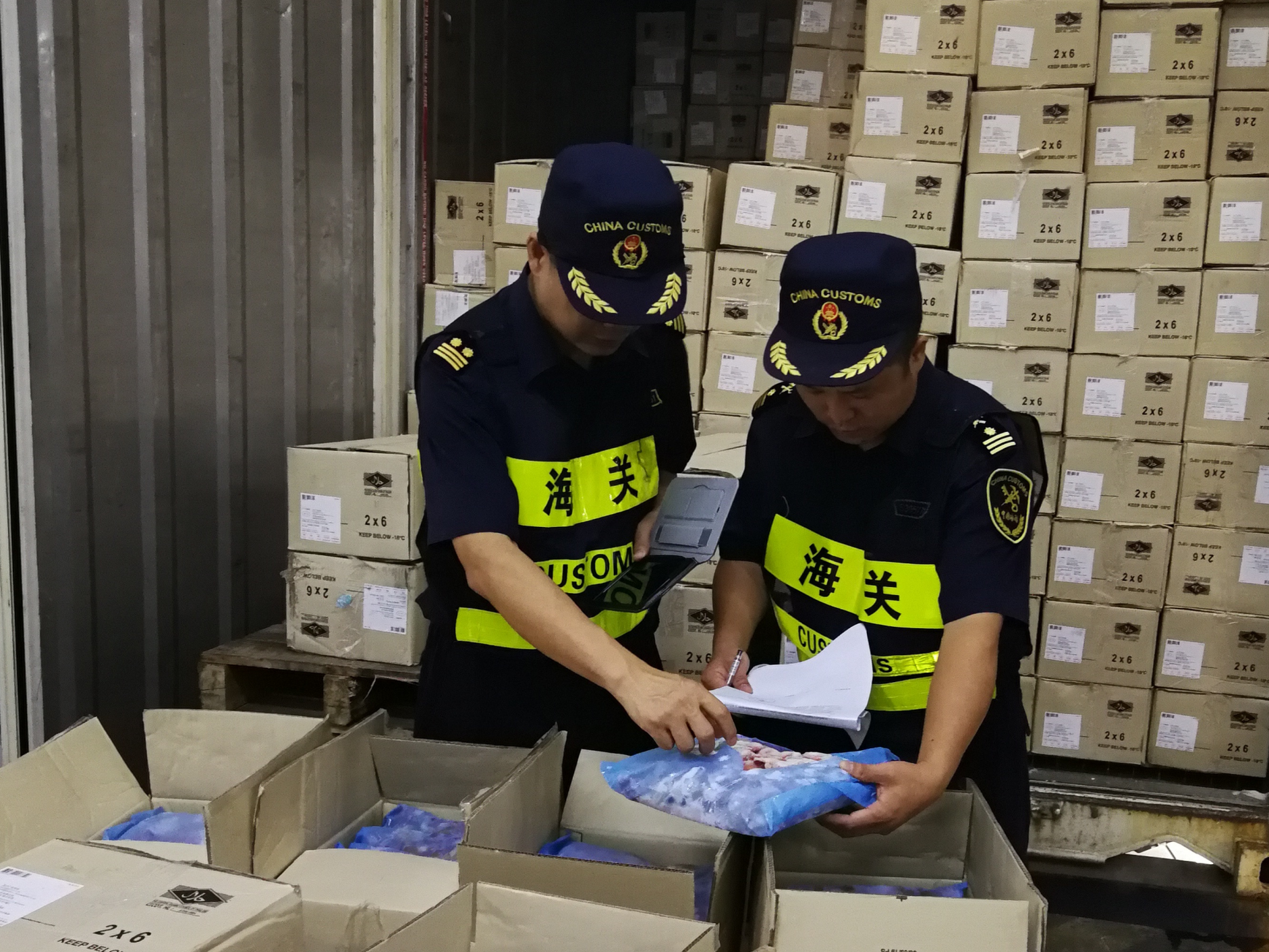 大鹏海关保障进口冻肉通关安全快捷通关
