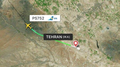 一载有170人波音737客机在伊朗起飞后坠毁