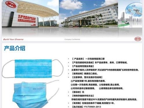 比亚迪口罩怎样预订？回复：优先供应解决战疫前沿单位需求
