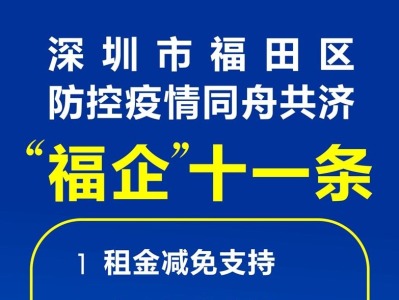 深圳市福田区推出“福企”11条 以“硬核措施”与企业同舟共济