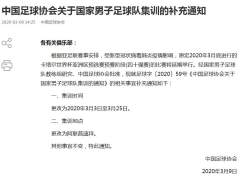 中国足协：国足世预赛40强赛延期进行