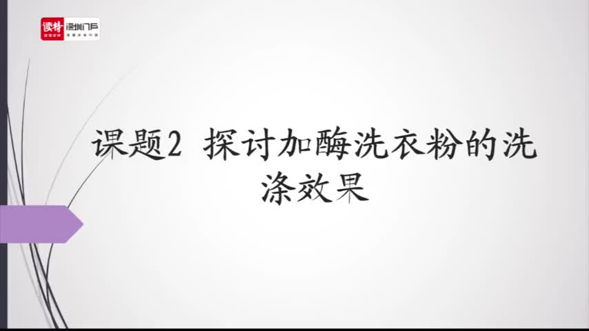 高二生物：探讨加酶洗衣粉的洗涤效果  授课讲师李骥璇
