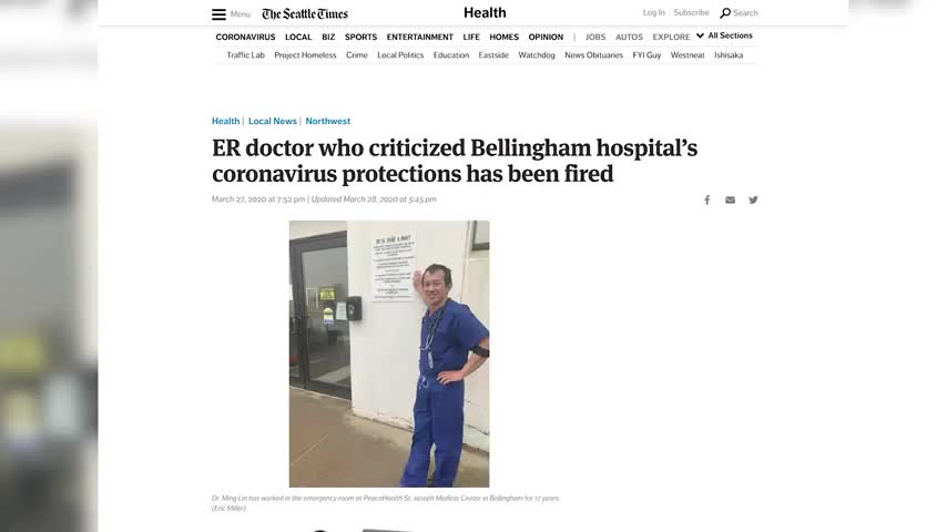 美国一医生控诉防护短缺被开除