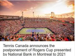 不考虑空场比赛，WTA罗杰斯杯推迟至2021年进行