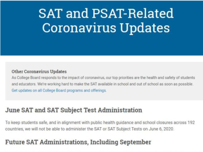 疫情未见好转 美大学理事会宣布取消6月SAT考试